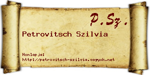 Petrovitsch Szilvia névjegykártya